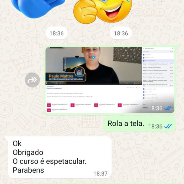 Depoimento de aluno: curso é espetacular, parabéns